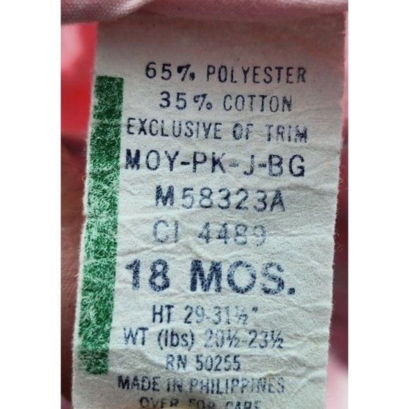 Vtg Baby Girls Pink Tiered Ruffle White Lace Trim Dress/Bloomers RN 50255 Sz 18M - Picture 10 of 16